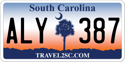 SC license plate ALY387