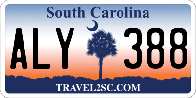 SC license plate ALY388