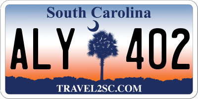 SC license plate ALY402