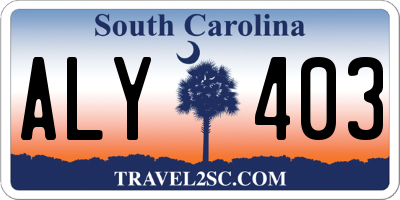 SC license plate ALY403