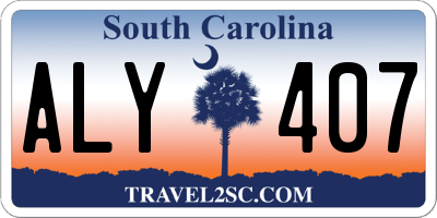 SC license plate ALY407
