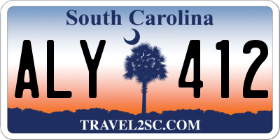SC license plate ALY412