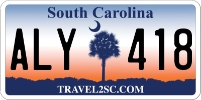 SC license plate ALY418