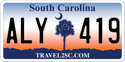 SC license plate ALY419