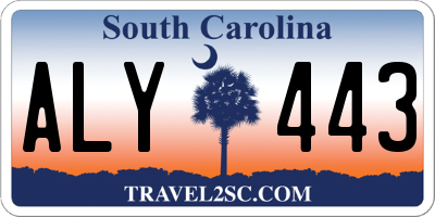 SC license plate ALY443