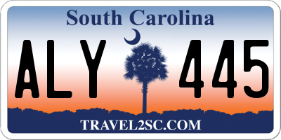 SC license plate ALY445