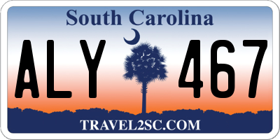 SC license plate ALY467