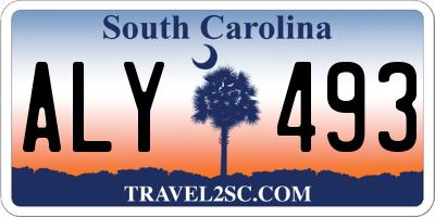 SC license plate ALY493