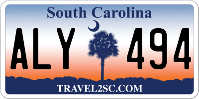 SC license plate ALY494