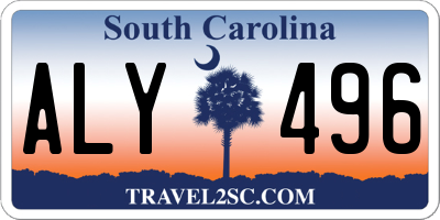 SC license plate ALY496