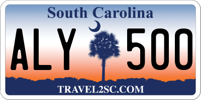 SC license plate ALY500