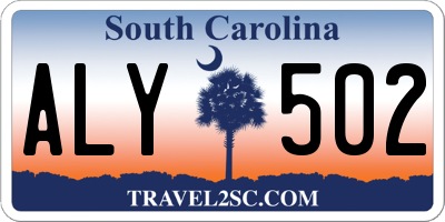 SC license plate ALY502