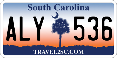 SC license plate ALY536