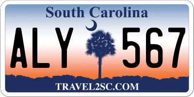 SC license plate ALY567
