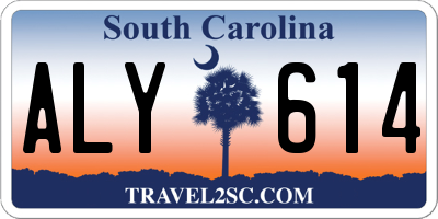 SC license plate ALY614