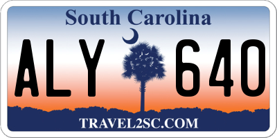 SC license plate ALY640