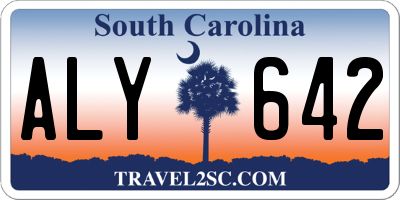 SC license plate ALY642