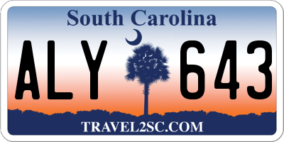 SC license plate ALY643