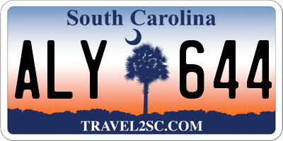 SC license plate ALY644
