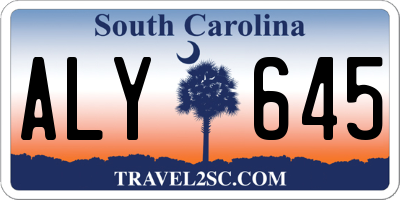 SC license plate ALY645