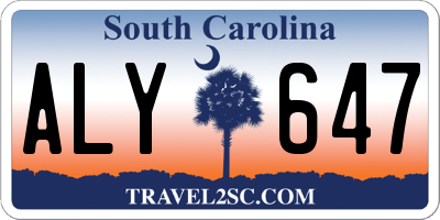 SC license plate ALY647
