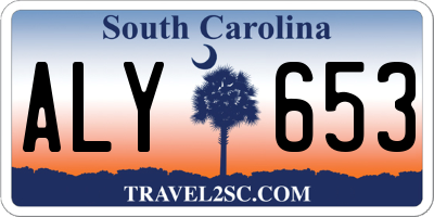 SC license plate ALY653