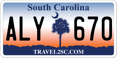 SC license plate ALY670