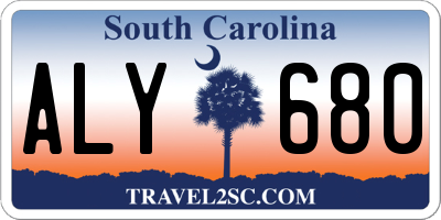 SC license plate ALY680