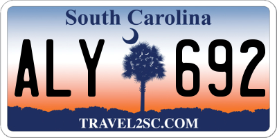 SC license plate ALY692