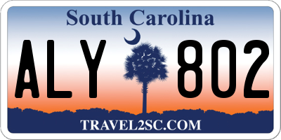 SC license plate ALY802