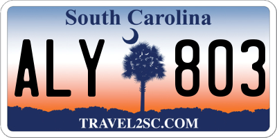 SC license plate ALY803