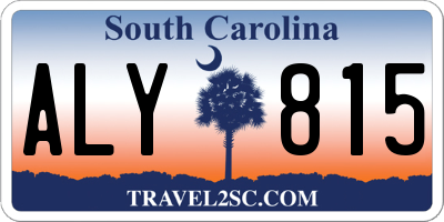 SC license plate ALY815