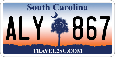 SC license plate ALY867
