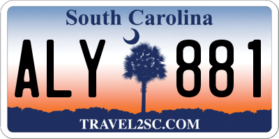 SC license plate ALY881