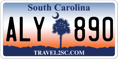 SC license plate ALY890