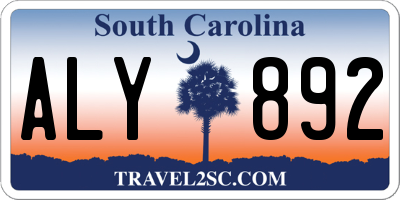 SC license plate ALY892