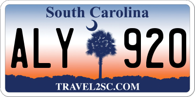 SC license plate ALY920