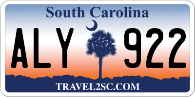 SC license plate ALY922