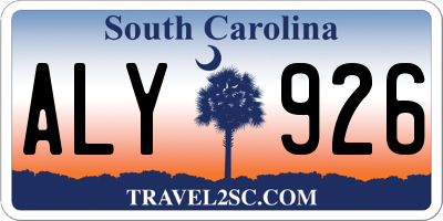 SC license plate ALY926