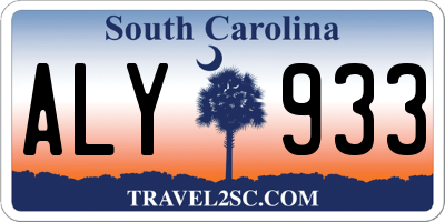 SC license plate ALY933