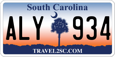 SC license plate ALY934