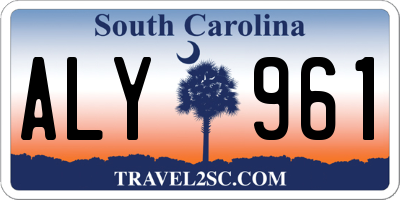 SC license plate ALY961