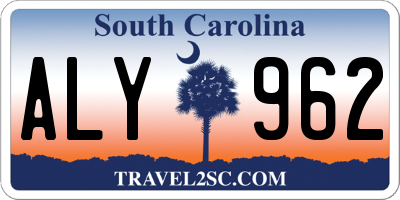 SC license plate ALY962