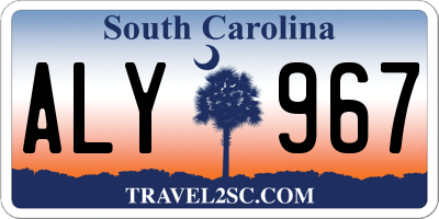 SC license plate ALY967