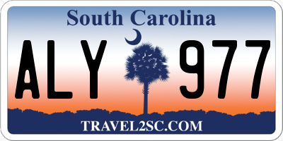 SC license plate ALY977