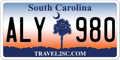 SC license plate ALY980