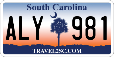 SC license plate ALY981