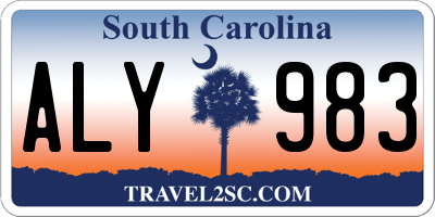 SC license plate ALY983