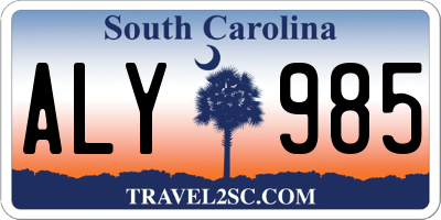 SC license plate ALY985