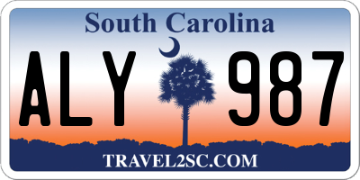 SC license plate ALY987